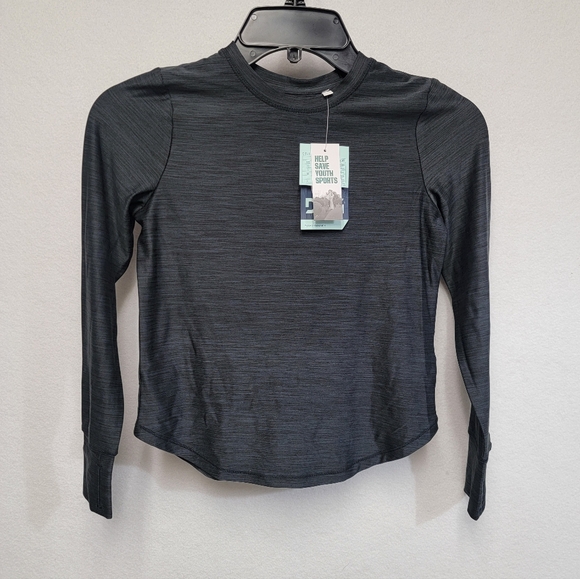 DSG Girls 365 Pure Black Long Sleeve Tee In Small (8-9) Great For Layering - Picture 4 of 12